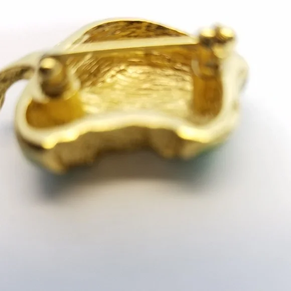 Granny Smith Apple Brooch (Vintage) Green Bitten Apple - Picture 5 of 8